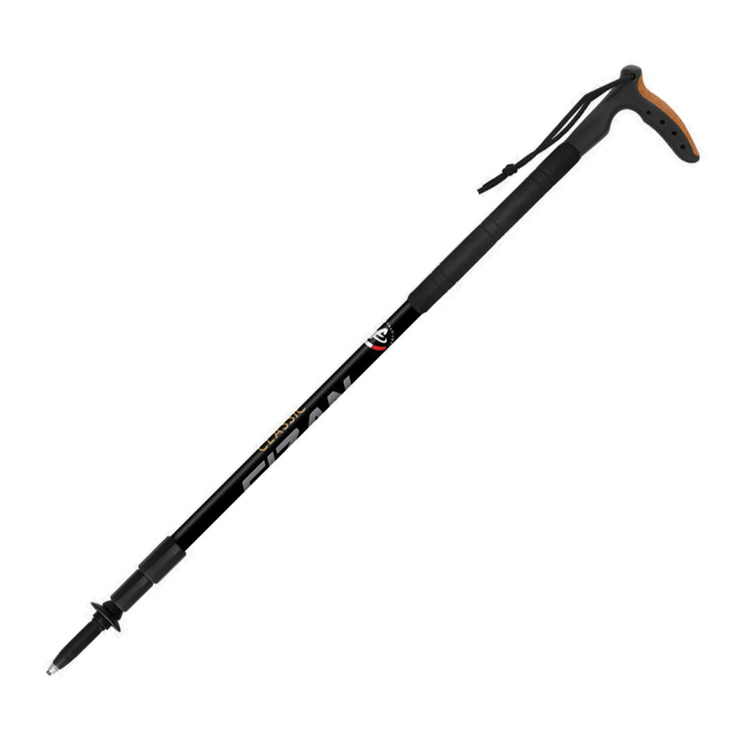 Black and brown Fizan Classic walking pole perfect for regular walking and trekking adventures