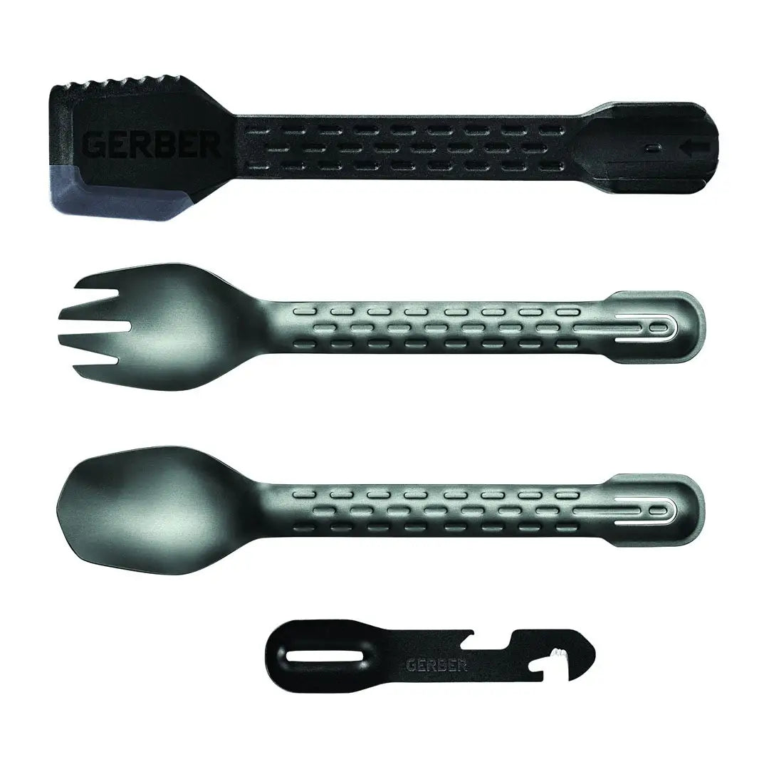 Camping utensils with textured handles for outdoor cooking and adventures