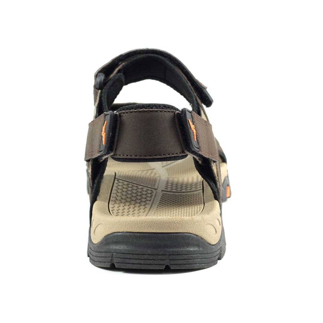 Brown and black Goodyear Malvern Mens Sandals with adjustable straps and padded insole