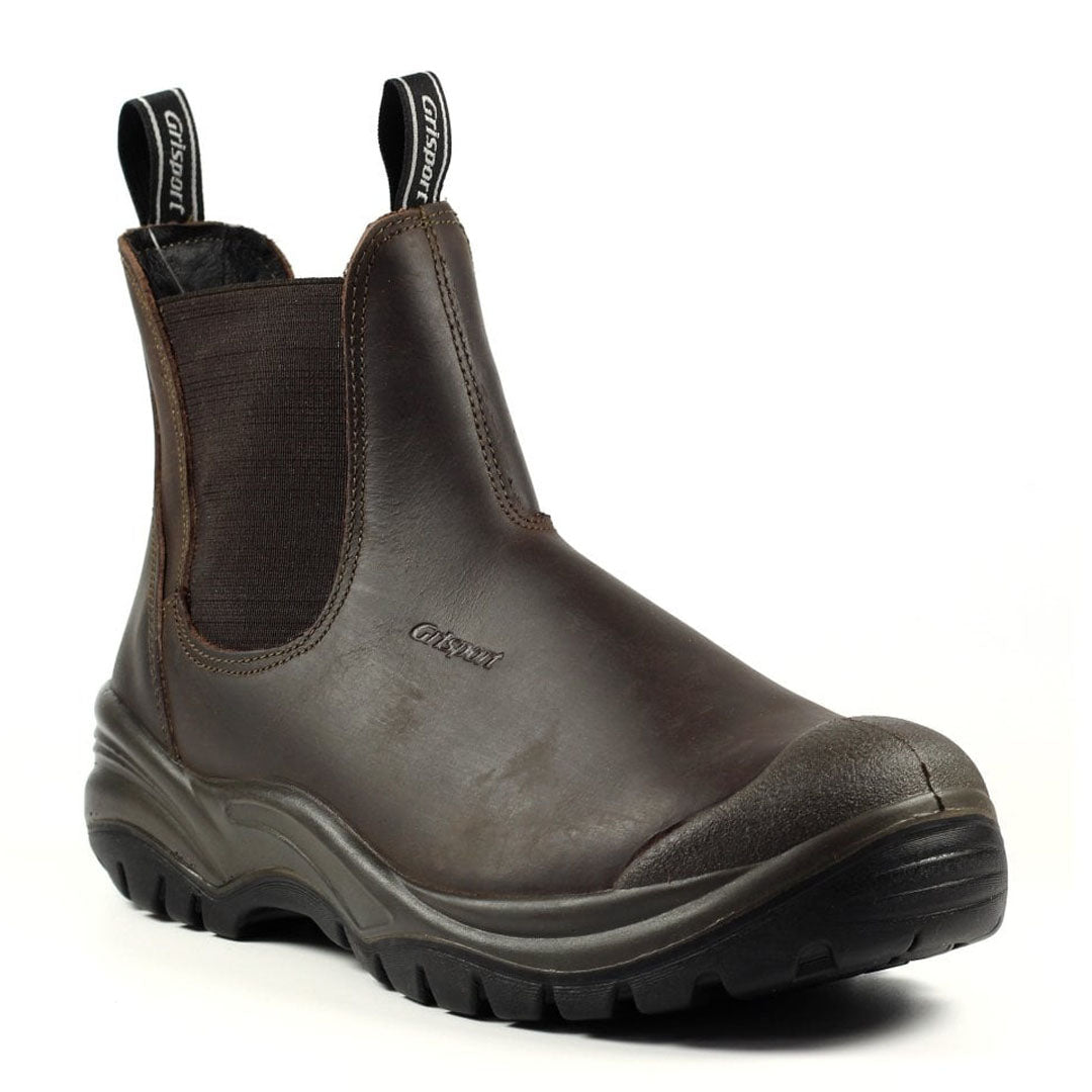 Brown leather Grisport Chukka Safety Boot, perfect for country clothing and grease resistant