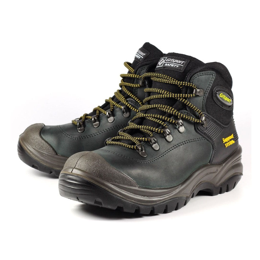 Black leather Grisport Contractor Safety Boot ideal for workplace environments and country clothing