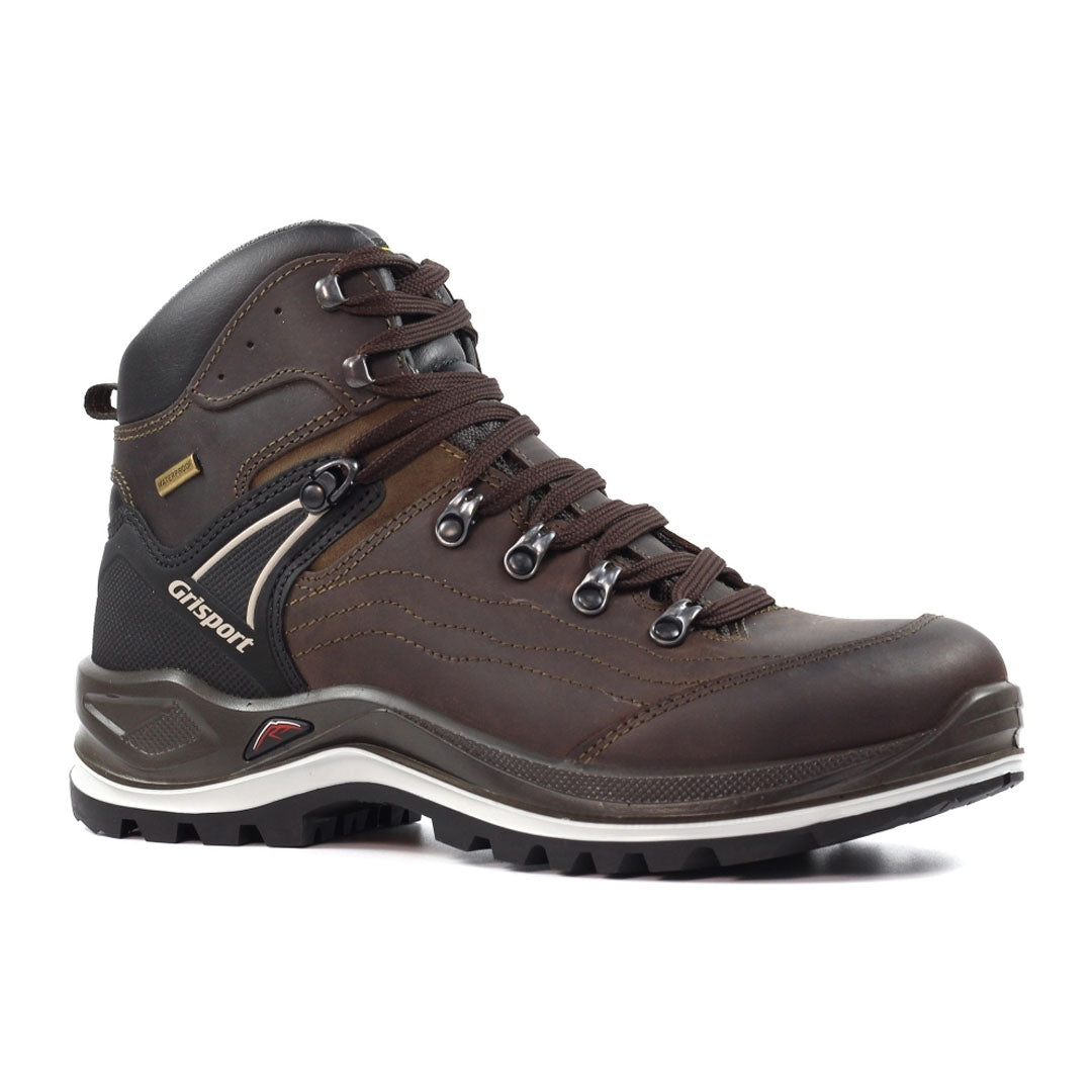 Brown leather Grisport Snowdon hiking boot perfect for country clothing adventures