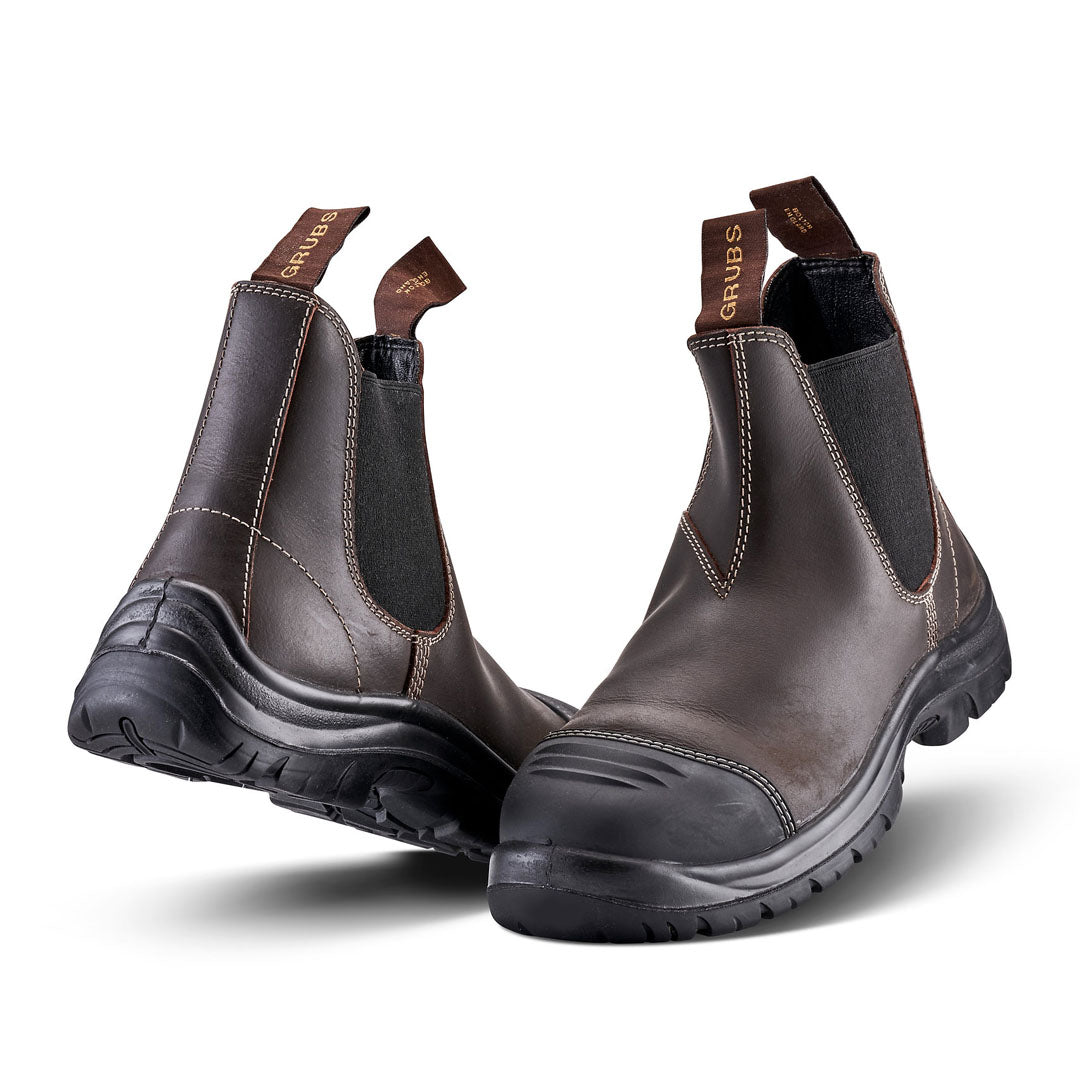 Brown leather work boots from Grubs Tornado Safety Dealer Boots for country clothing lovers