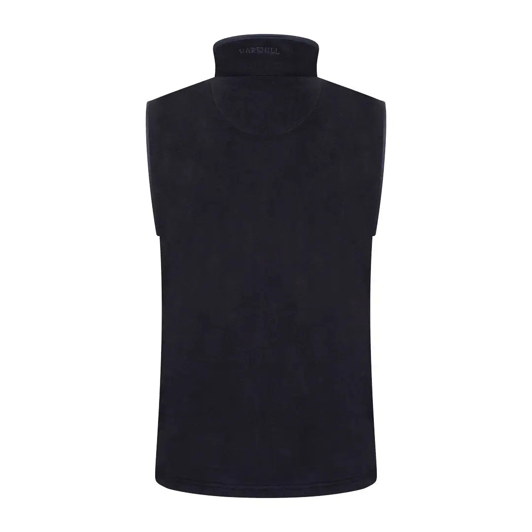 Black sleeveless turtleneck top styled with the Harehill Birtles Gilet for a chic look