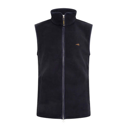 Black fleece Harehill Birtles Gilet with full-length zipper and chest logo