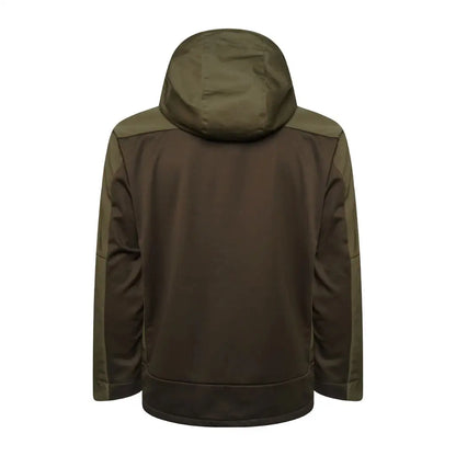 Hooded jacket in dark green and brown tones from Ridgegate Active Hybrid collection