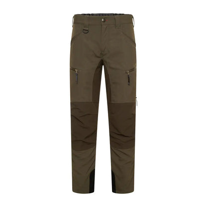 Rugged olive green Harehill Ridgegate Waterproof Trouser with reinforced knees and zippered pockets