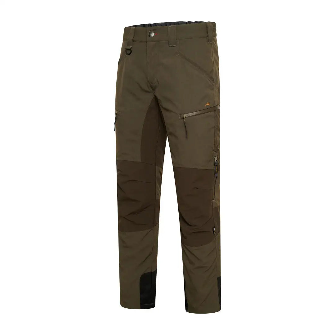 Olive green Harehill Ridgegate Waterproof Trouser with reinforced knees and zippered pockets