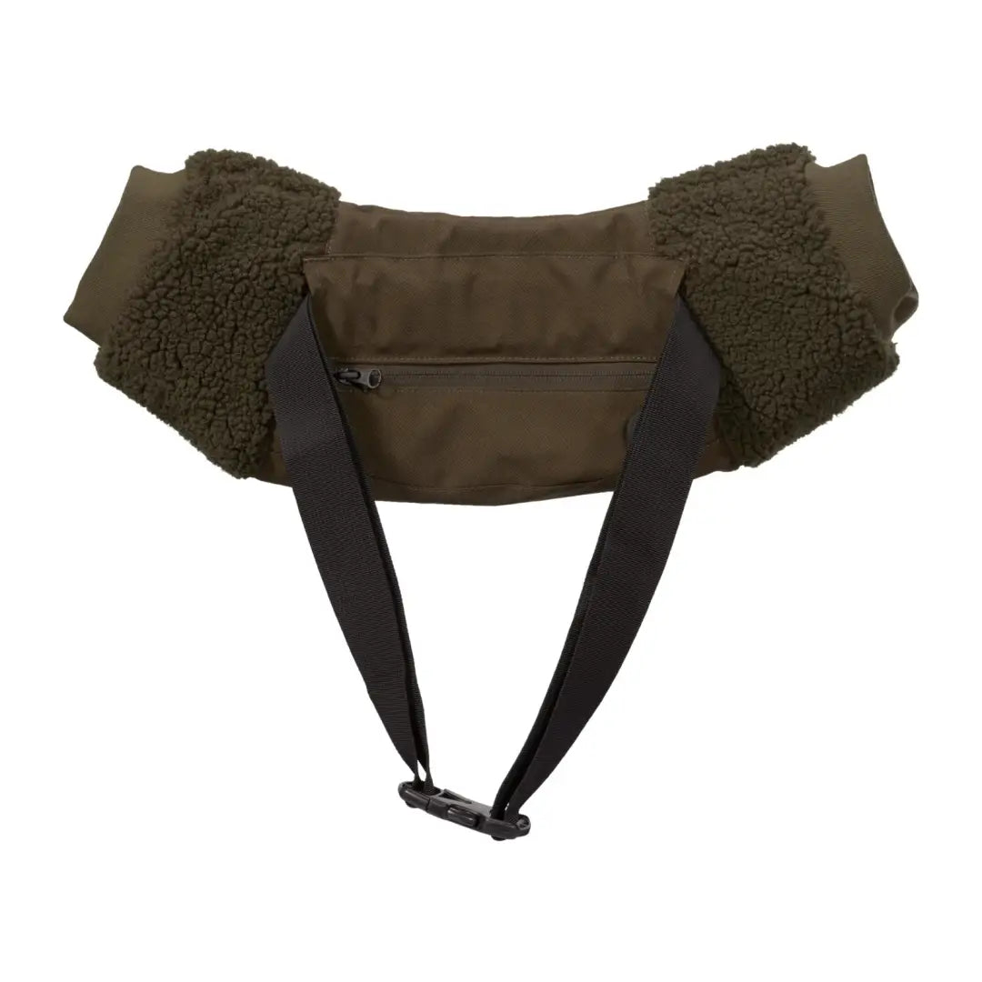 Olive green fanny pack with fuzzy fleece, perfect for Harkila Driven Hunt Heat Muff