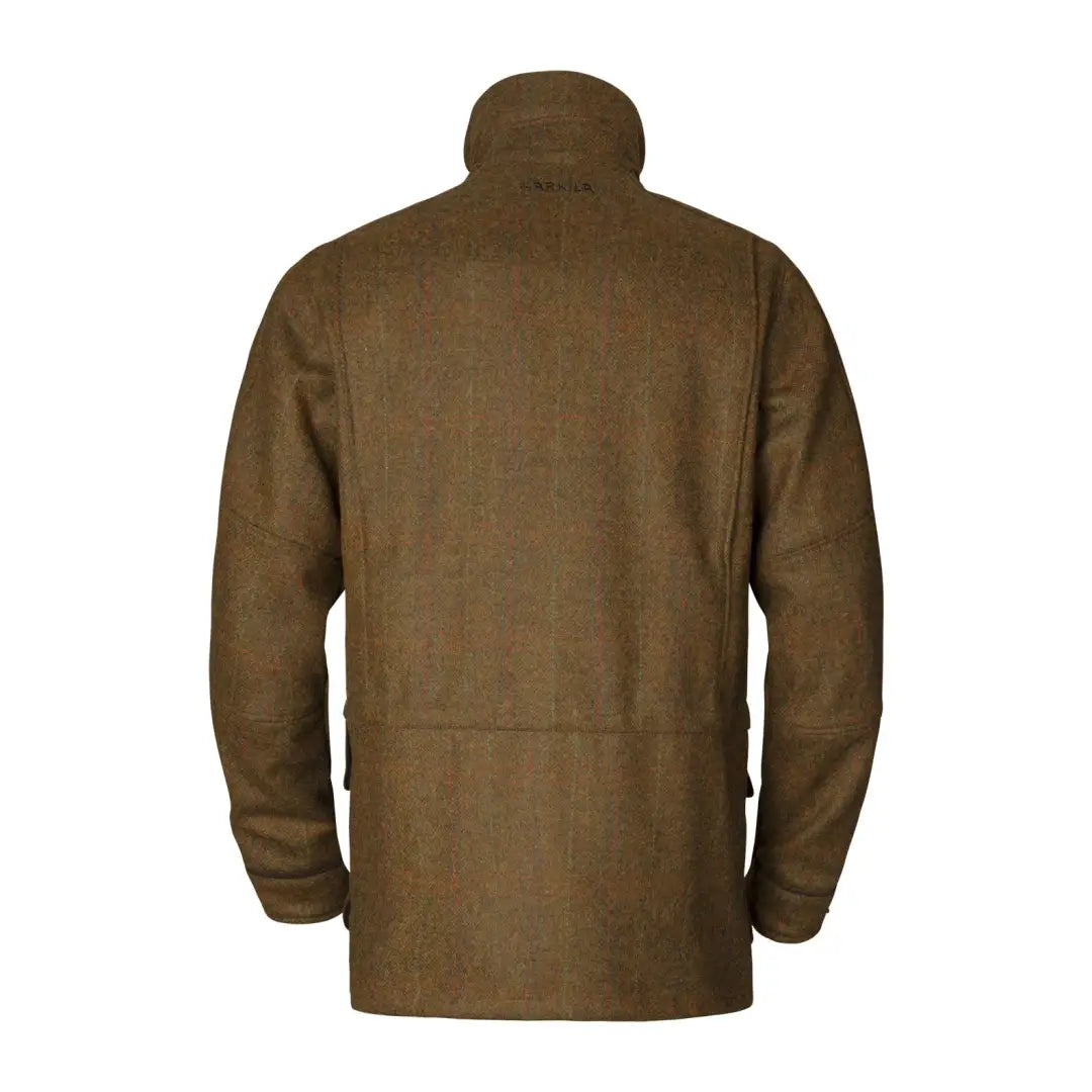 Brown high-collar zip jacket, the Harkila Kenmore GTX Jacket blends traditional style