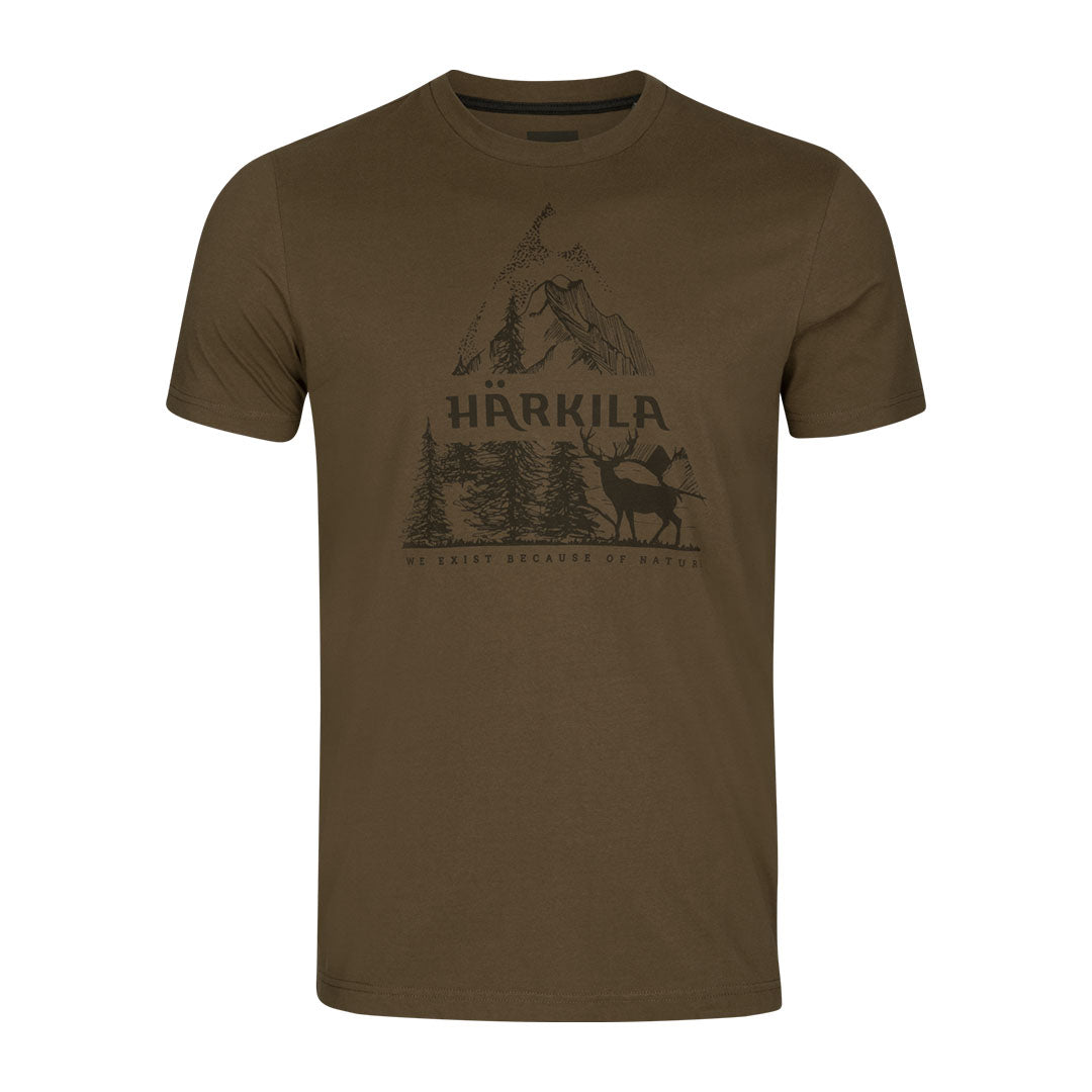 Olive green Harkila Nature Short Sleeve T-Shirt, perfect for hunting and outdoor adventures