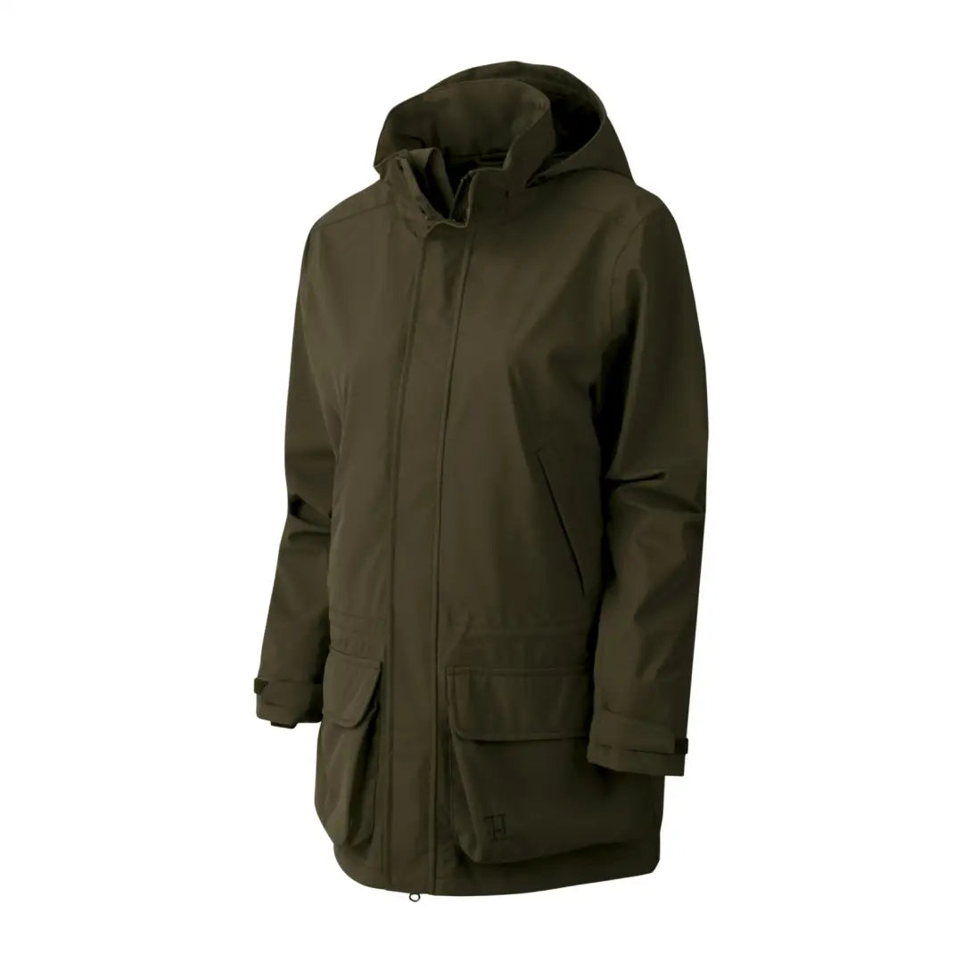 Dark green Harkila Orton Packable Lady Jacket with zipper and front pockets