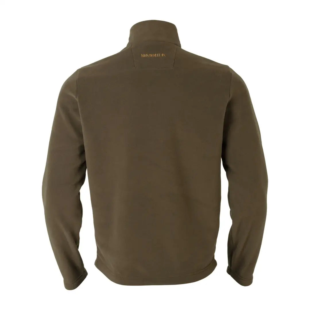 Olive green fleece pullover with high collar, perfect for country clothing and hunting