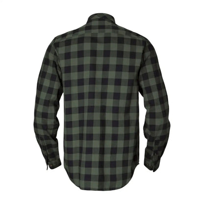 Dark green and black checkered plaid Harkila Scandinavian Long Sleeve Shirt