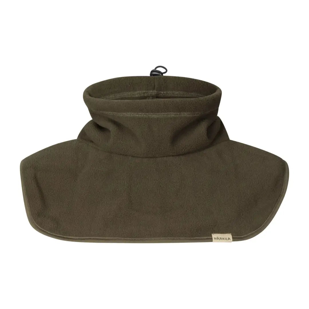 Olive green Harkila Trygve Neck Gaiter with drawstring for cozy warmth