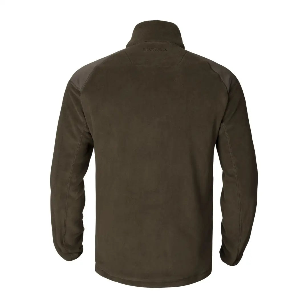 Dark olive green Harkila Venjan fleece jacket with high collar, perfect country clothing