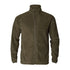 Olive green Harkila Venjan fleece jacket with high collar and full-length zipper