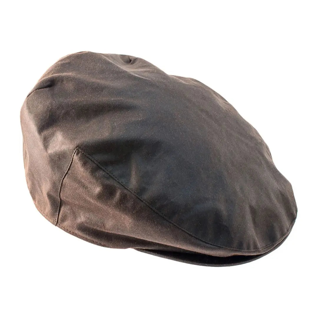 Brown leather Heather Buchanan Wax Flat Cap perfect for a stylish, casual look