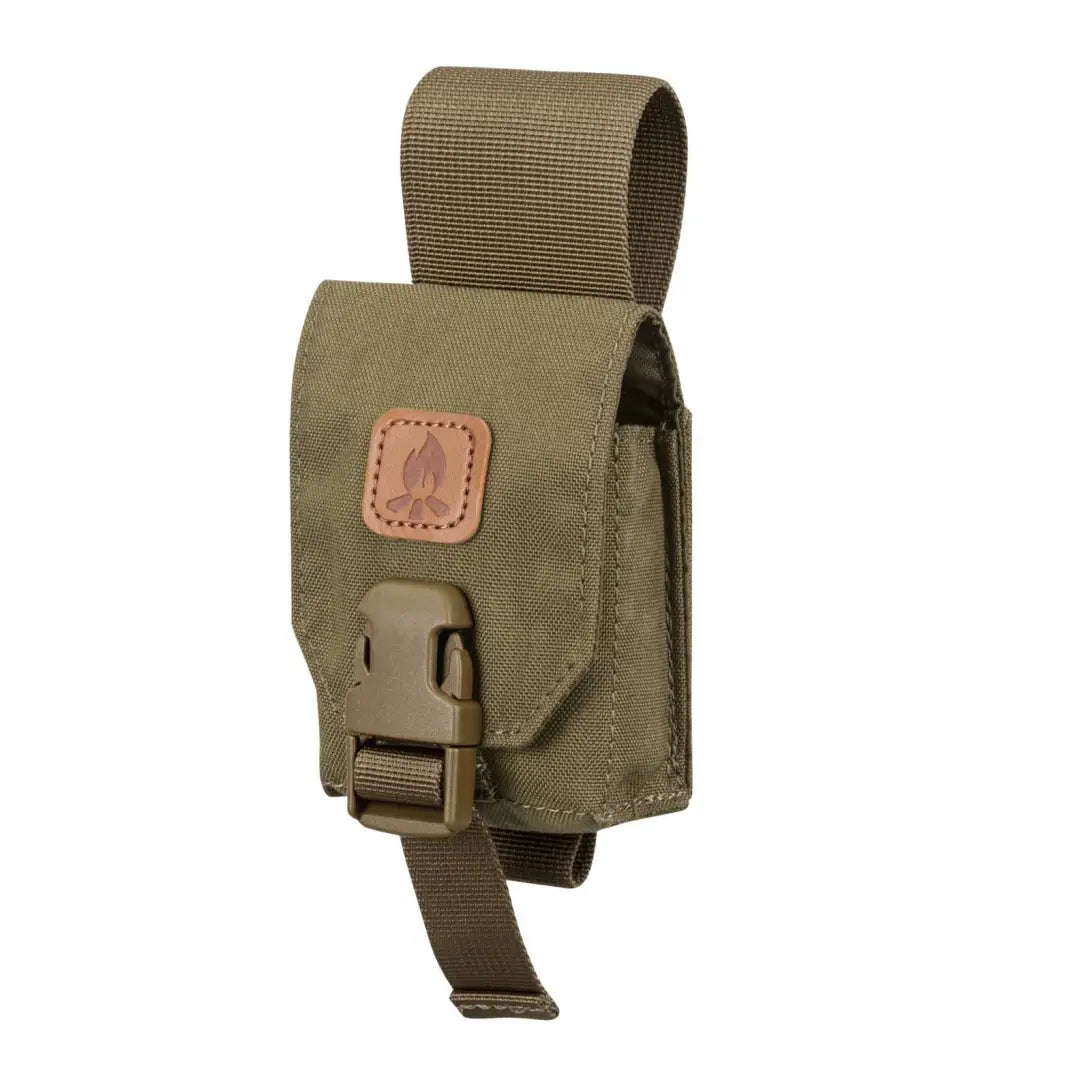 Olive green Helikon-Tex Compass Survival Pouch with buckle and strap for your survival kit