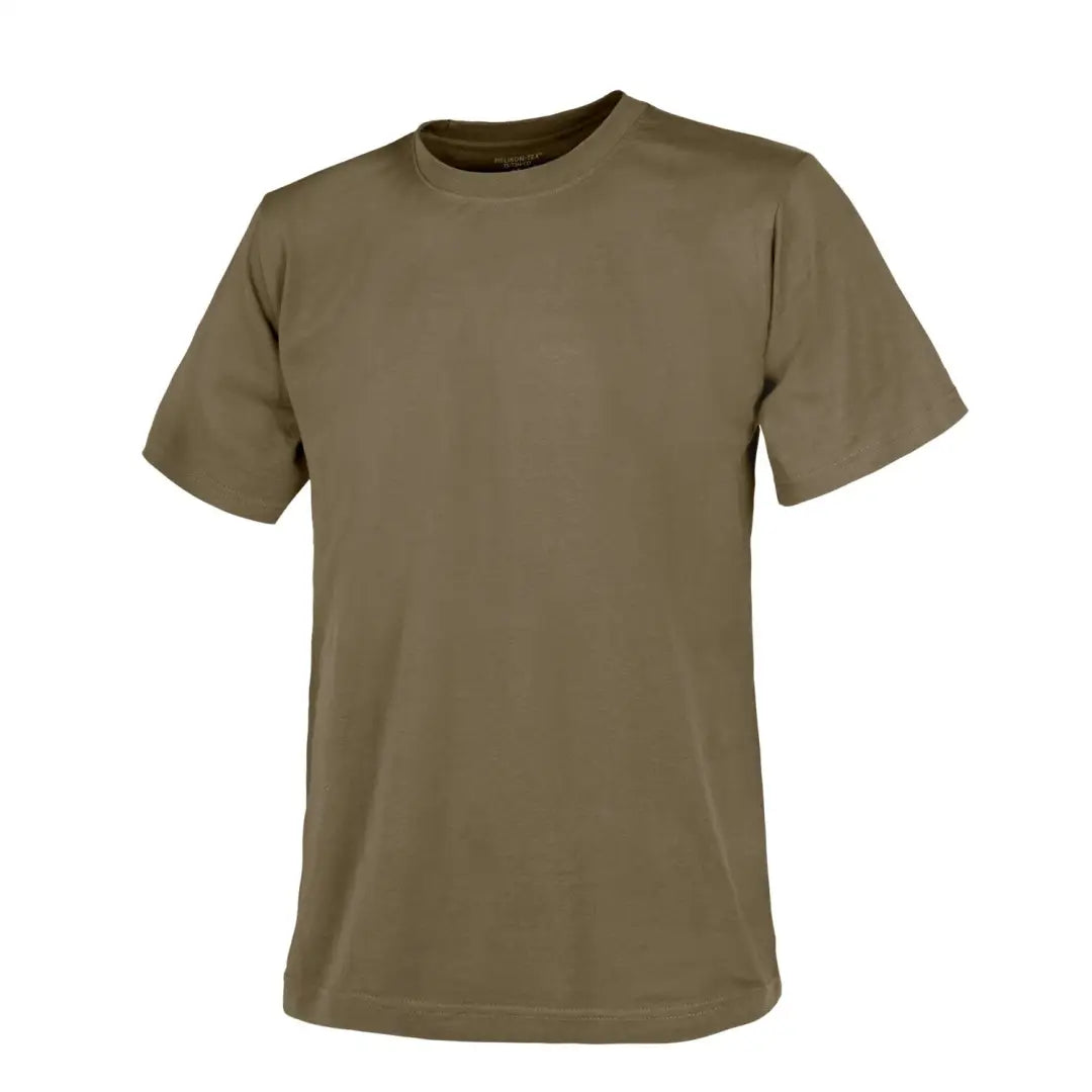 Plain olive green short-sleeved t-shirt for country clothing or outdoors adventures