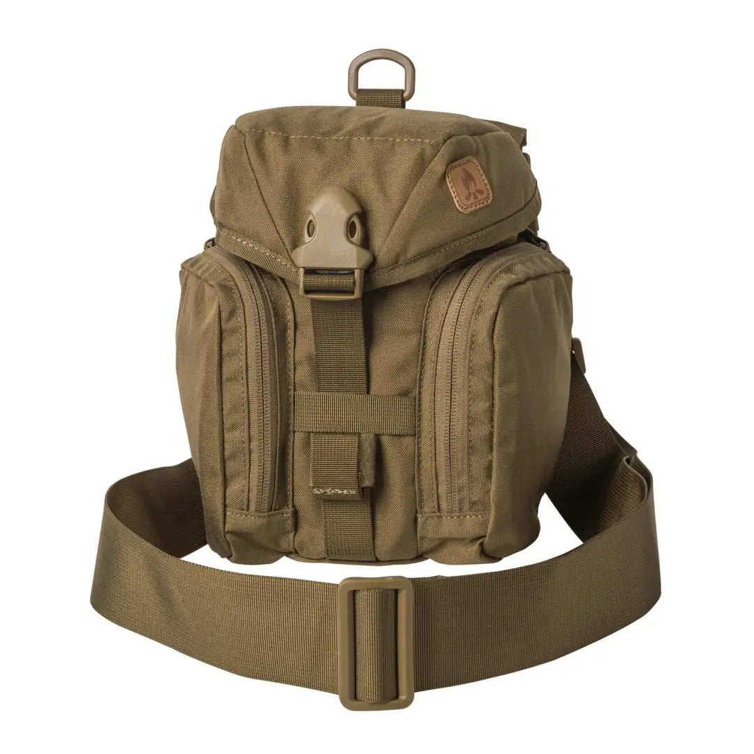 Tactical Helikon-Tex Essential Cordura Kitbag in tan with adjustable strap and compartments