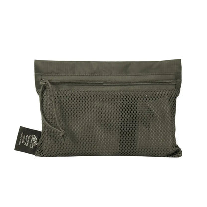 Olive green mesh pouch with zip for Helikon-Tex Field Towel, perfect for country clothing