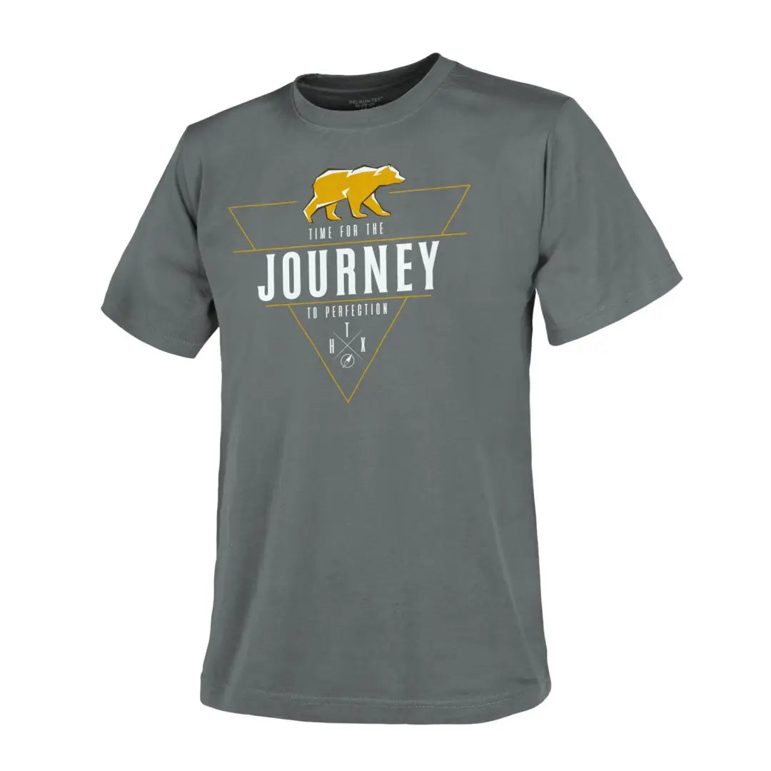 Gray Journey-themed t-shirt with bear silhouette for country clothing lovers