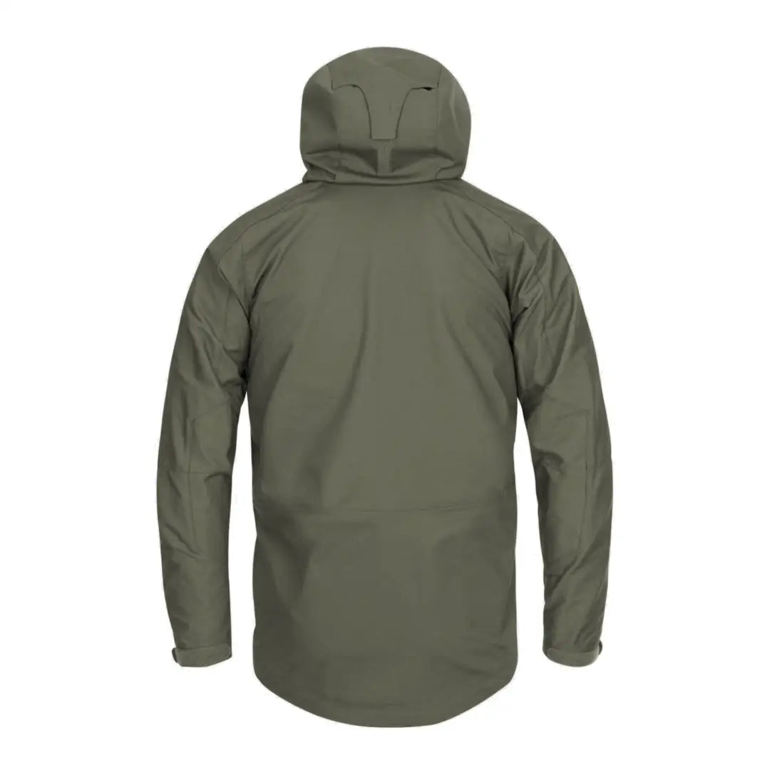 Olive green Helikon-Tex Pilgrim Anorak Jacket with zipper closure for outdoor adventures