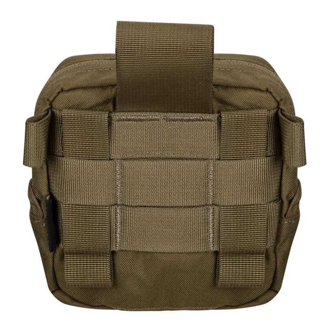 Olive green Helikon-Tex Sere Pouch with MOLLE webbing for bushcraft equipment