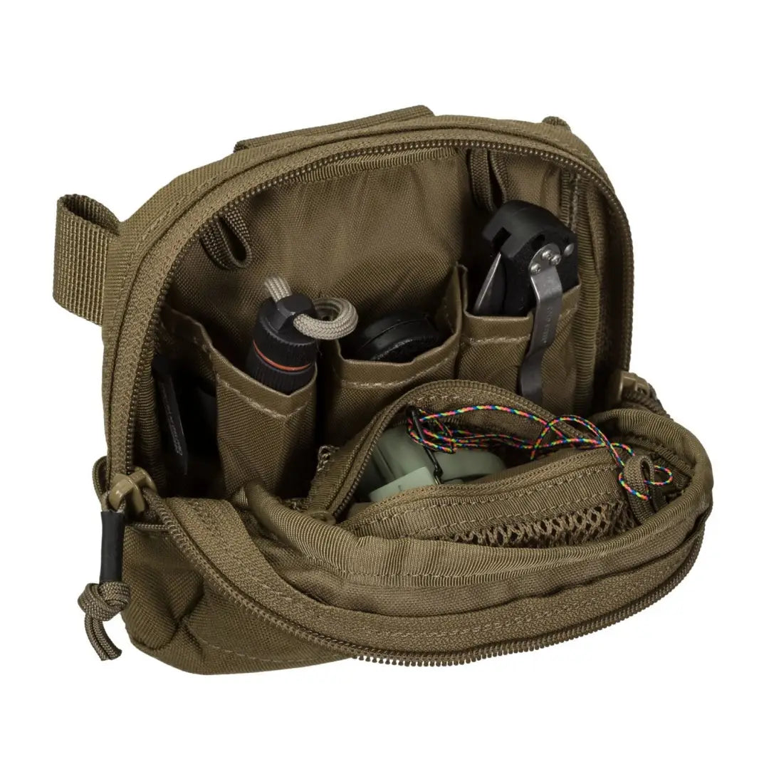 Olive green Helikon-Tex Sere Pouch, a universal tactical pouch for bushcraft equipment