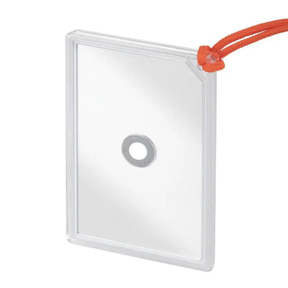 White plastic tag with hole and orange cord for Helikon-Tex Signal Mirror use