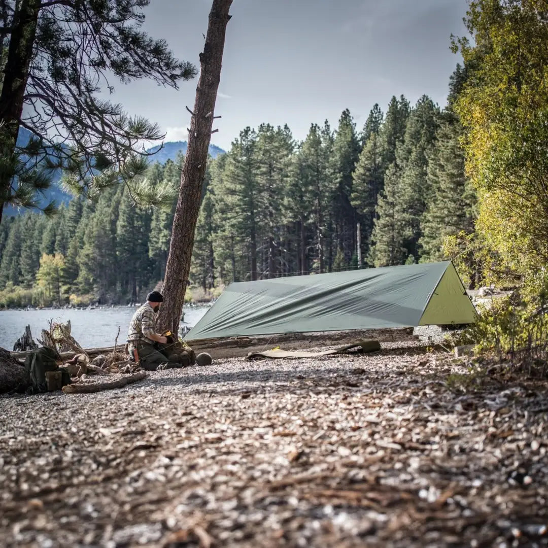 Helikon-Tex Supertarp Small for quick impromptu shelter on rocky shorelines in harsh weather