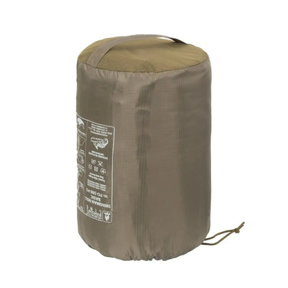 Cylindrical Helikon-Tex Swagman Roll Basic in khaki with care instructions on the side