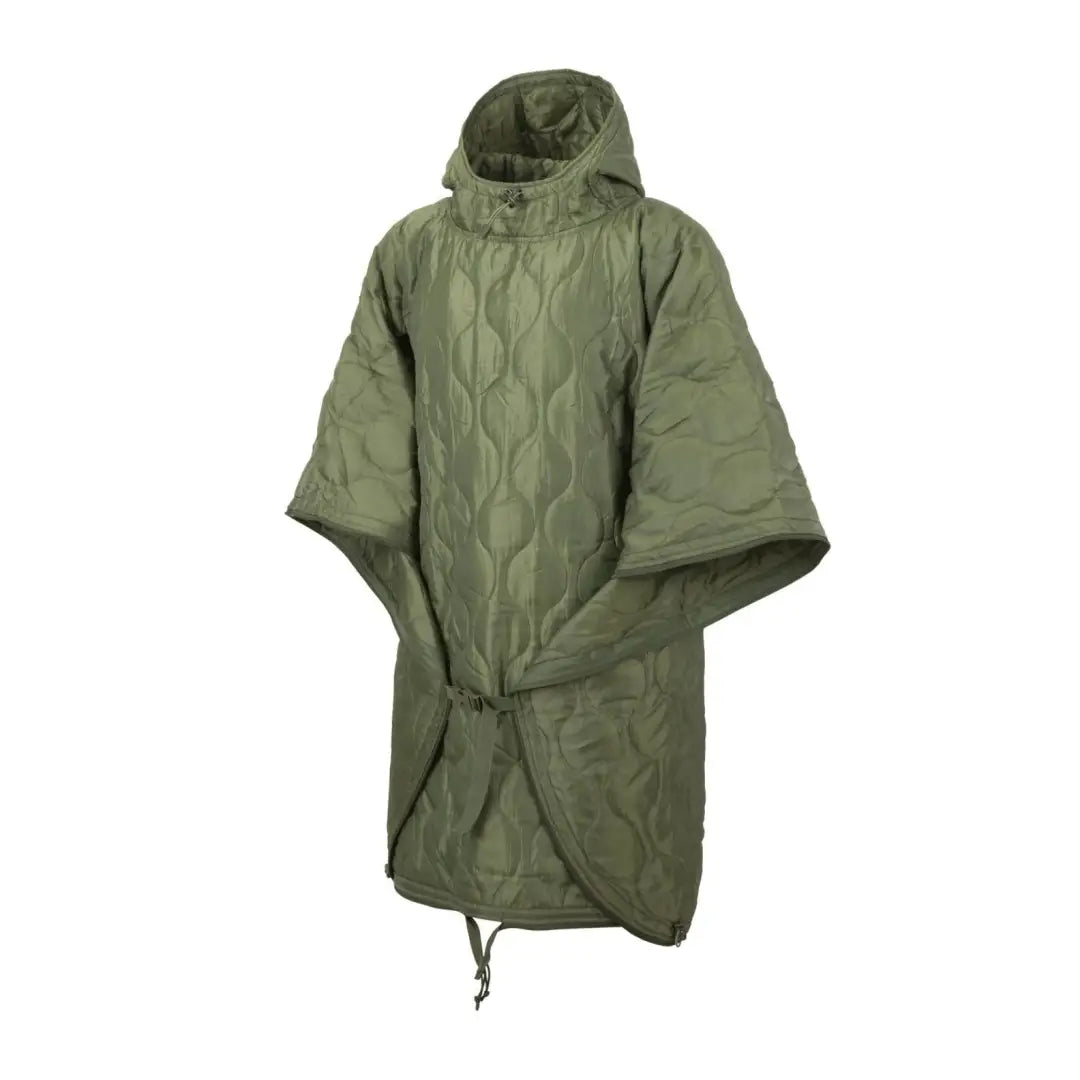 Olive green quilted poncho jacket with hood from Helikon-Tex Swagman Roll Basic