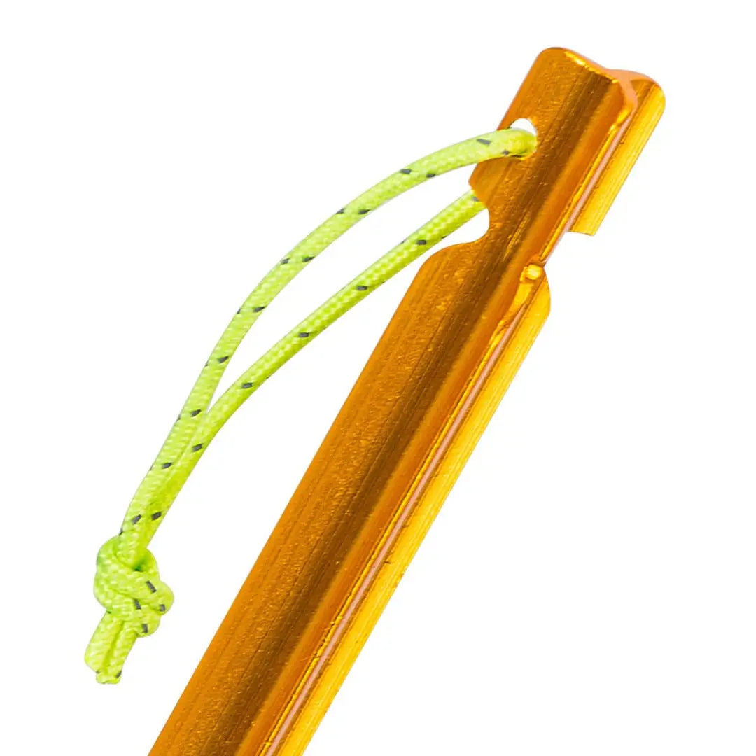 Helikon-Tex Tarp Stakes with bright yellow-green cord for outdoor adventures and hunting