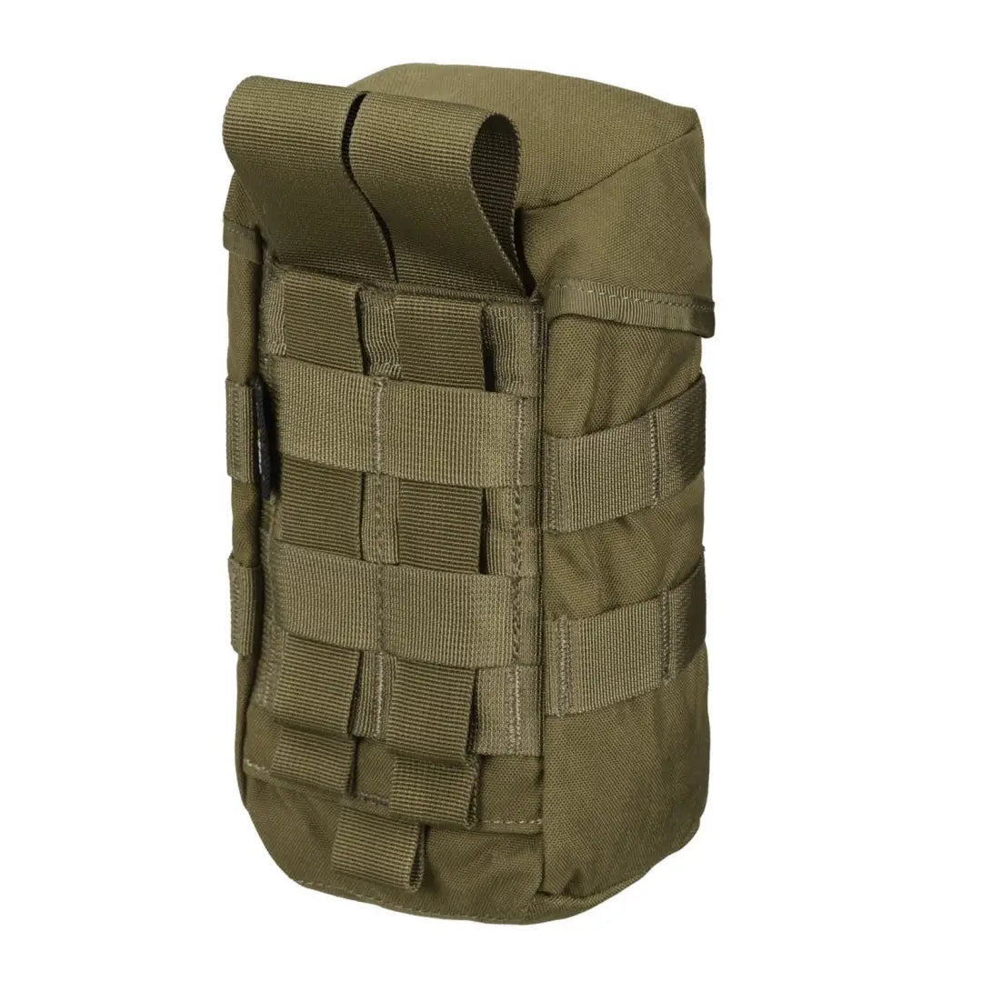 Olive green tactical water canteen pouch with MOLLE webbing straps by Helikon-Tex