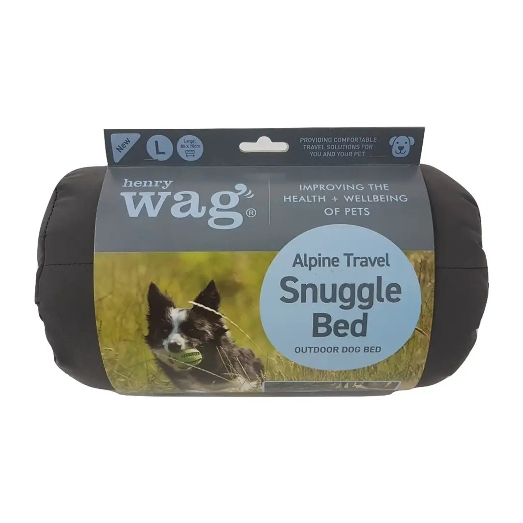 Alpine Travel Snuggle Bed for dogs, packaged in a fun cylindrical shape