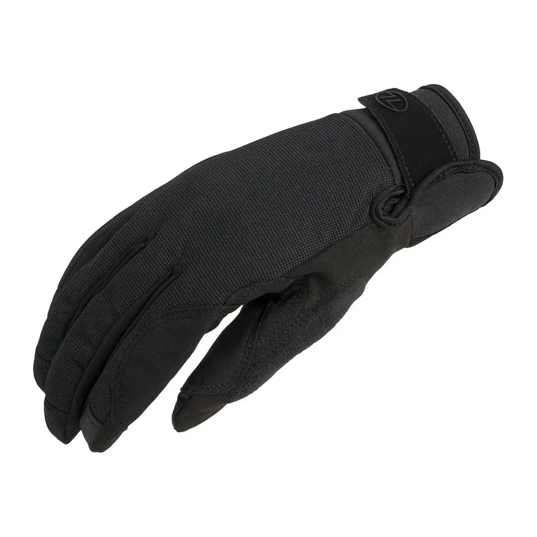 Black Highlander Aqua-Tac waterproof gloves with wrist strap for hunting and country clothing