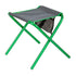 Folding Highlander Ayr Camping Stool with green frame and gray seat for outdoor adventures