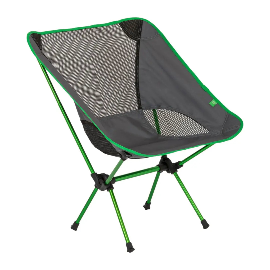 Highlander Ayr Folding Camping Chair with green frame and breathable mesh seat