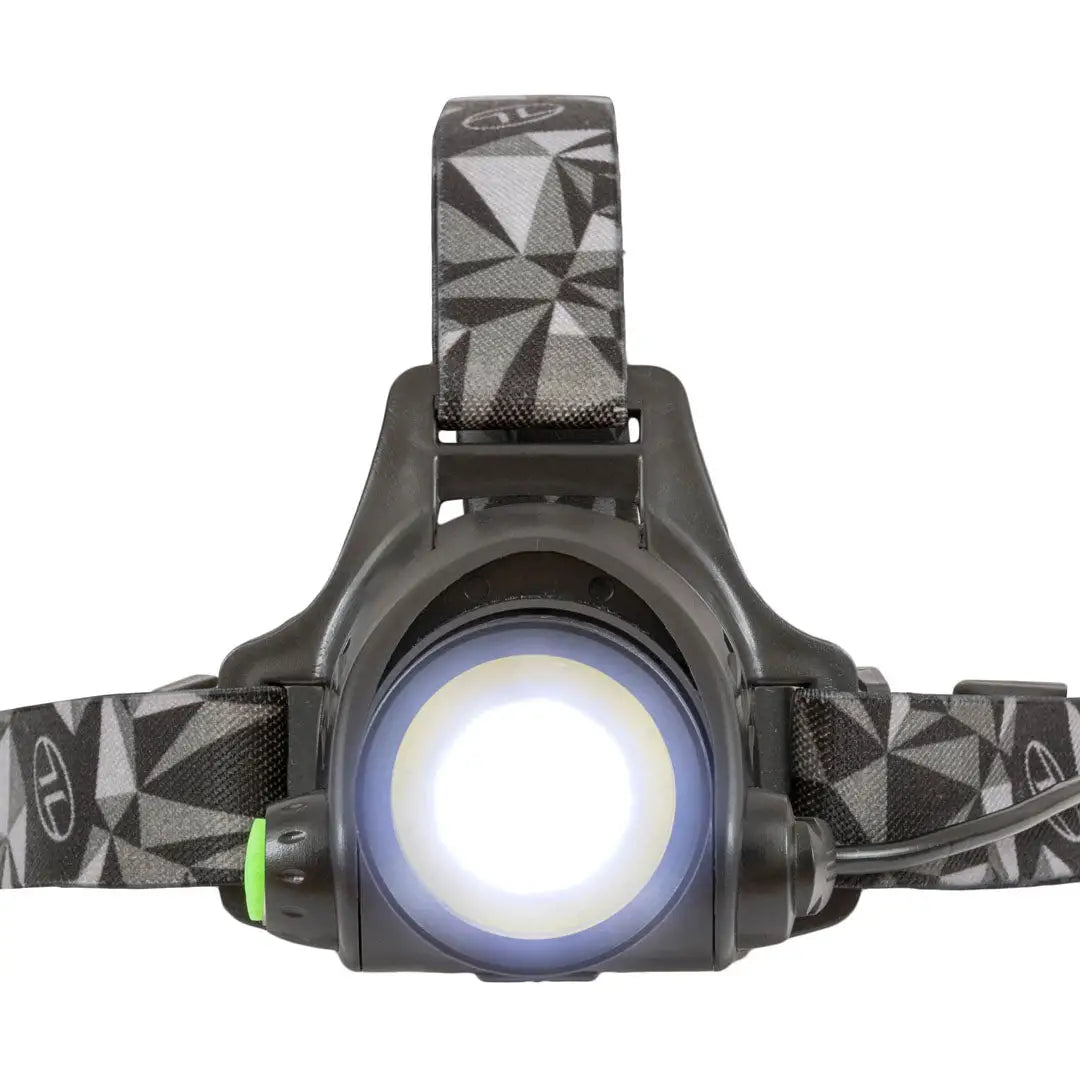 LED headlamp with adjustable strap and geometric pattern for Highlander Polaris Rechargeable