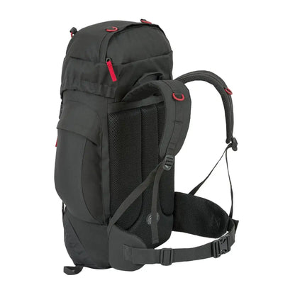 Dark gray Highlander Rambler Rucksack with red accents, perfect for outdoors and hunting