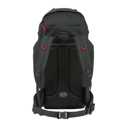 Stylish black Highlander Rambler Rucksack with red accents, perfect for outdoors and hunting