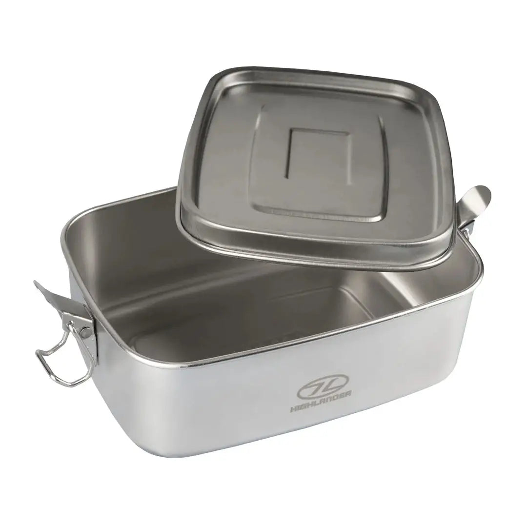 Stainless steel roasting pan with lid and handles for Highlander Scran Box lunch box