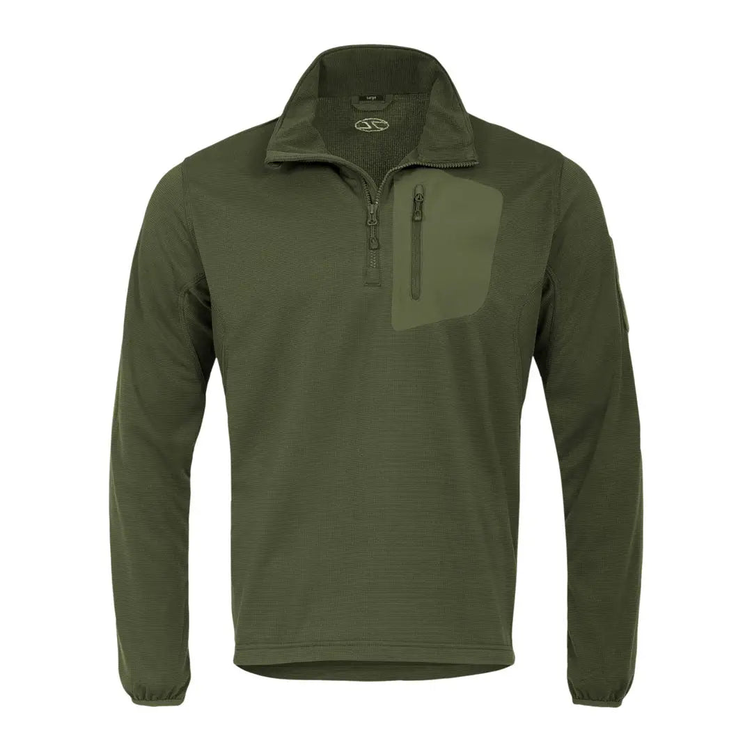 Olive green Highlander Tactical Hirta Fleece pullover for high warmth in cold weather