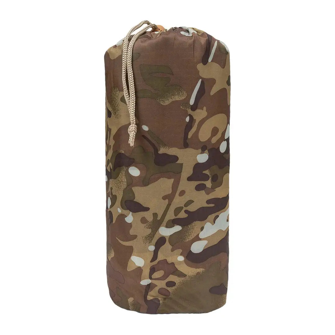 Cylindrical camouflage duffel bag for Highlander XL Tarp Shelter, perfect for hunting trips