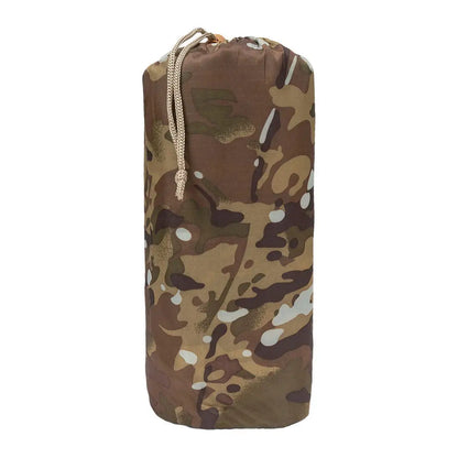 Cylindrical camouflage duffel bag for Highlander XL Tarp Shelter, perfect for hunting trips