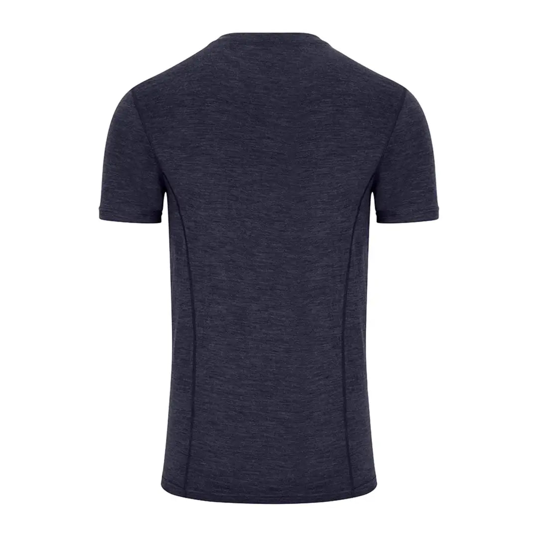 Dark gray crew neck t-shirt made of 100% Merino wool from Hoggs of Fife