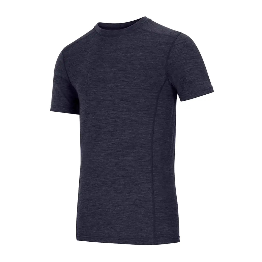 Dark gray merino wool crew neck short-sleeved t-shirt from Hoggs of Fife