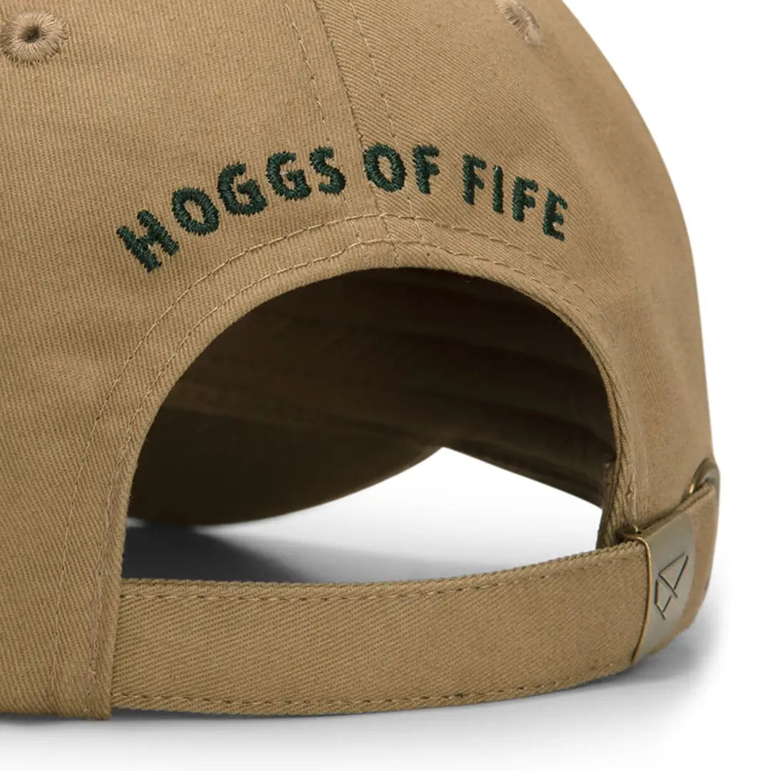 Tan baseball cap with HOGGS OF FIFE embroidery, perfect for country clothing and hunting